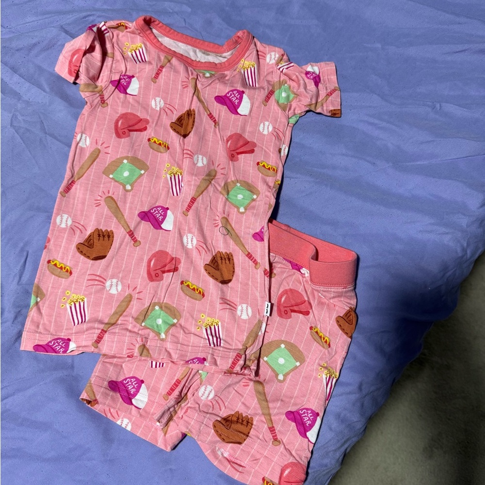 Little Sleepies Pink Sports Print Pajama Set
